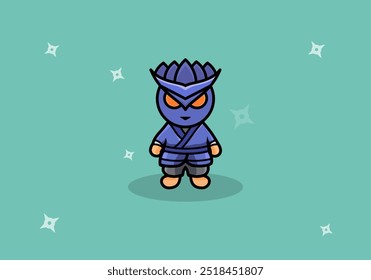 illustration of cartoon ninja person cute