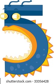 illustration of cartoon number