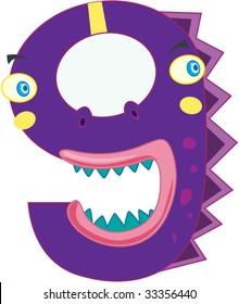 ilustración del número de dibujos animados