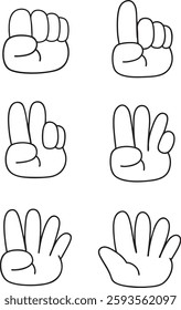 Illustration of a cartoon with a number finger