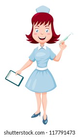 illustration of Cartoon nurse.Vector