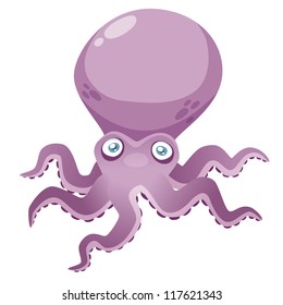 illustration of Cartoon octopus.Vector