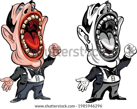 Illustration of cartoon operatic singer