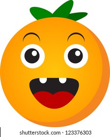 illustration of cartoon orange