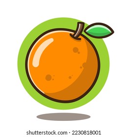 illustration of cartoon orange fruit vector good for sticker, education.