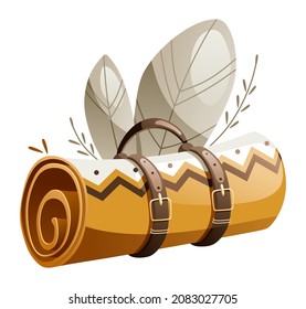 Illustration of a cartoon orange tourist rug.