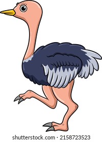 illustration of a cartoon ostrich