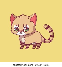 Illustration Of A Cartoon Pampas Cat On Colorful Background