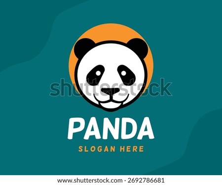 Illustration cartoon panda logo vector design