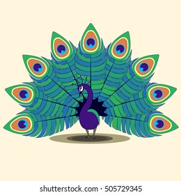 Illustration Of A Cartoon Peacock