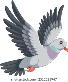 Ilustração de cartoon pigeon fly