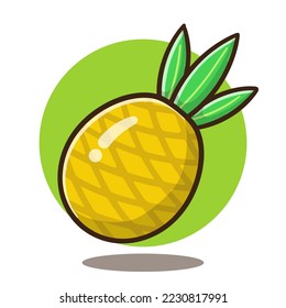 illustration of cartoon pineapple fruit vector good for sticker, education.