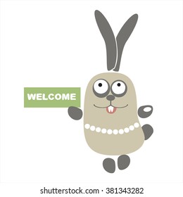 Illustration of cartoon rabbit