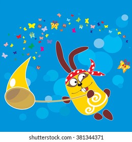Illustration of cartoon rabbit