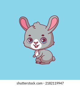 Illustration of a cartoon rabbit on colorful background