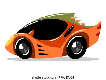 illustration of cartoon racing sport car