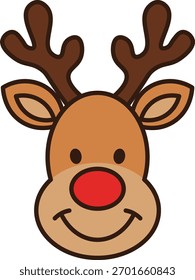Ilustración de la forma del Vector de la cabeza del raindeer de la historieta
