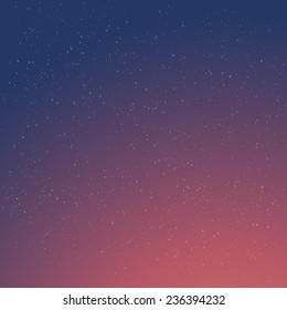 Illustration Of Cartoon Retro Night Sky With Stars Background Vector Template