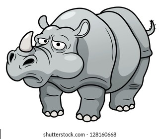 illustration of Cartoon rhino