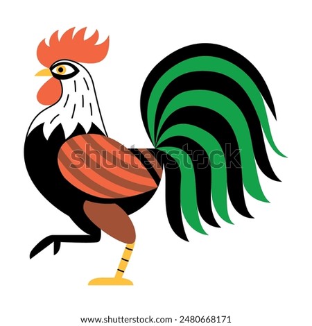 illustration of a Cartoon Rooster character
