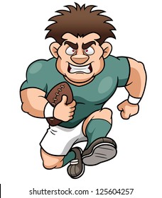 illustration of Cartoon Rugby player