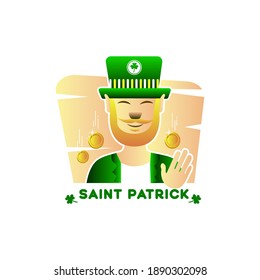 Illustration cartoon saint patrick design vector on white background