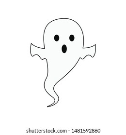 Ghost Icon Cartoon Character Cute Halloween Stock Vector (Royalty Free ...