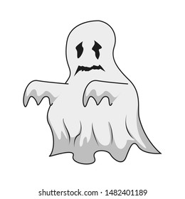 Illustration of Cartoon scary ghost, Cute ghost cartoon, 