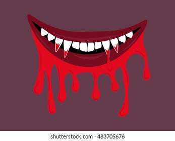 Illustration Cartoon Scary Vampire Blood Vector Stock Vector (Royalty ...