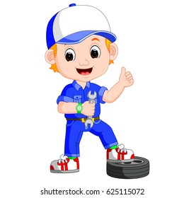 illustration of Cartoon serviceman