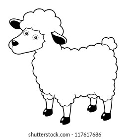 Illustration of a cartoon sheep.Vector