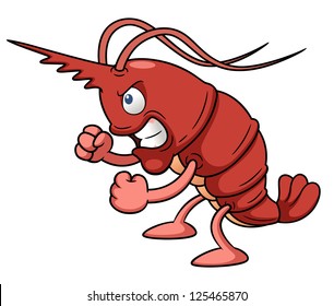 illustration of cartoon shrimp