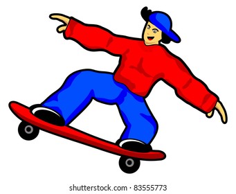 illustration of cartoon skater