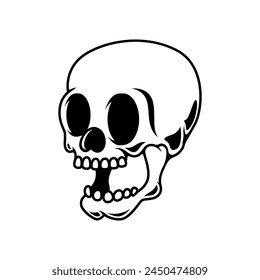 Illustration of cartoon skull. Vector design element