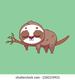 Illustration of a cartoon sloth on colorful background
