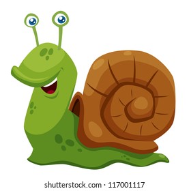 illustration of Cartoon Snail.Vector