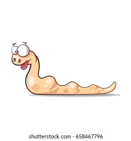 Illustration of  cartoon snake on a white background