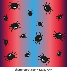 Illustration of cartoon spiders