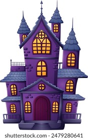 Illustration of cartoon spooky house 