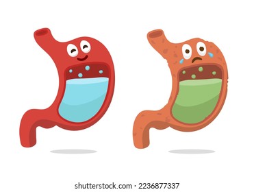 illustration of cartoon stomach organ good for education, banner, healthy icon.