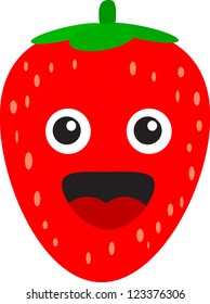 illustration of cartoon strawberry