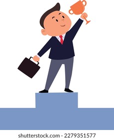 Illustration of cartoon success of business people