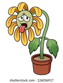 Illustration von Cartoon-Sonnenblumen