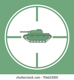 Illustration of the cartoon tank in a sight