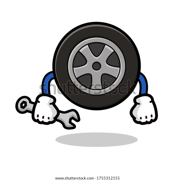 illustration of cartoon tire and
rim