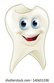 An illustration of a cartoon tooth man character mascot