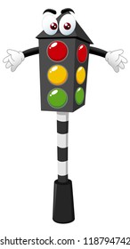 illustration of Cartoon traffic light