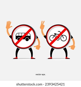 illustration of cartoon traffic signs, cartoon traffic signs with traffic symbols, road street signs for vehicles and traffic light, priority roads
