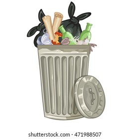 Illustration of a cartoon trash can.