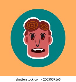 Illustration cartoon vector art of a young vampire boy. Good for background content